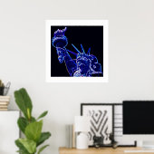 Freiheitsstatue Poster Print mit weißen Grenzen (Heimbüro)