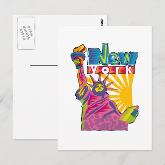 Freiheitsstatue Postkarte (Vorne/Hinten)