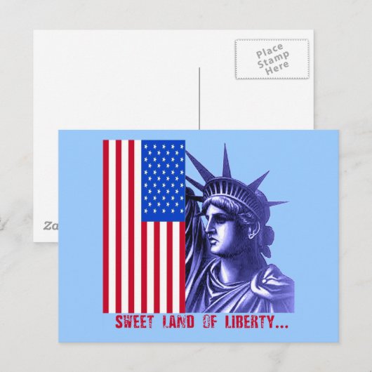 Freiheitsstatue Postkarte (Vorne/Hinten)