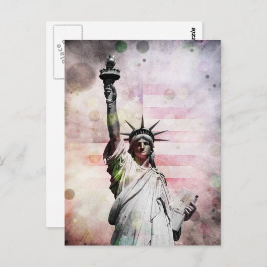 Freiheitsstatue Postkarte (Vorne/Hinten)