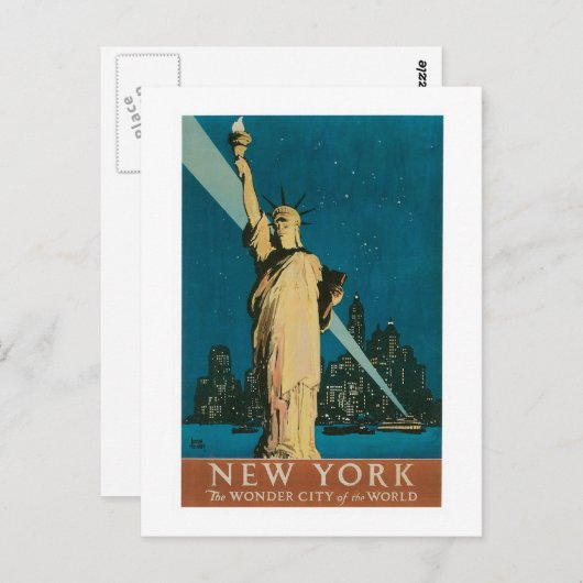 Freiheitsstatue Postkarte (Vorne/Hinten)