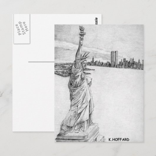 "Freiheitsstatue" Postkarte (Vorne/Hinten)