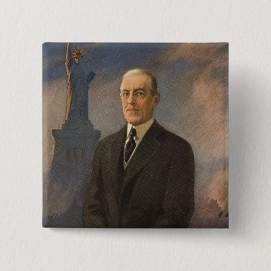 Freiheitsstatue & Präsident Woodrow Wilson Button (Vorderseite)