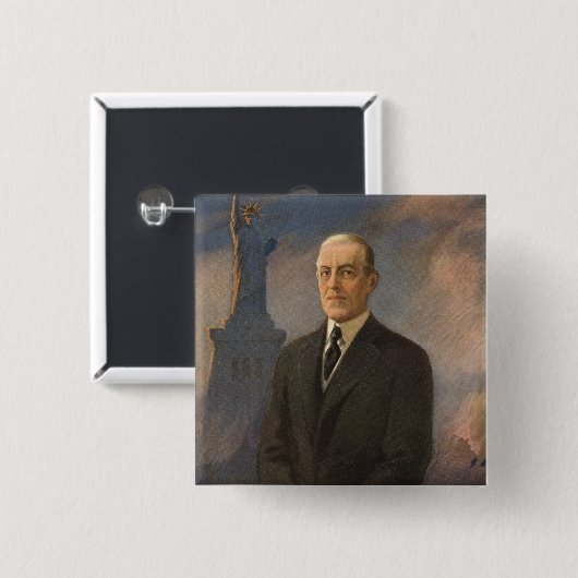 Freiheitsstatue & Präsident Woodrow Wilson Button (Vorne & Hinten)