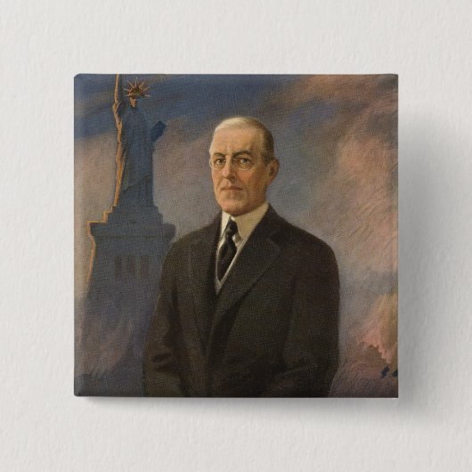 Freiheitsstatue & Präsident Woodrow Wilson Button (Vorderseite)