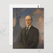 Freiheitsstatue & Präsident Woodrow Wilson Postkarte (Vorne/Hinten)