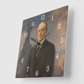 Freiheitsstatue & Präsident Woodrow Wilson Quadratische Wanduhr (Winkel)