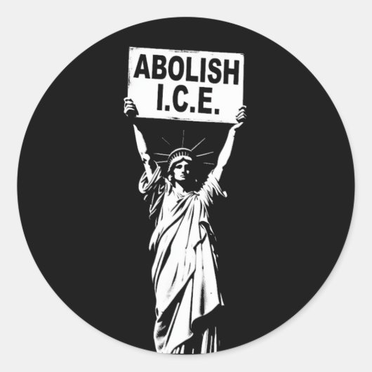 Freiheitsstatue Protest – ICE abschaffen Runder Aufkleber (Vorderseite)