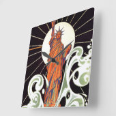 Freiheitsstatue Quadratische Wanduhr (Winkel)