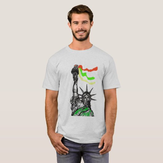 Freiheitsstatue rasta T-Shirt (Vorne ganz)