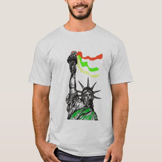 Freiheitsstatue rasta T-Shirt (Vorderseite)
