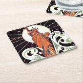 Freiheitsstatue Rechteckiger Pappuntersetzer (angewinkelt)