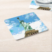 Freiheitsstatue Rechteckiger Pappuntersetzer (angewinkelt)