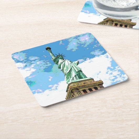 Freiheitsstatue Rechteckiger Pappuntersetzer (angewinkelt)