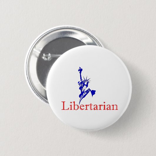 Freiheitsstatue -- Retro liberalistische Ikone Button (Vorne & Hinten)