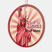 Freiheitsstatue Rot USA Keramik Ornament (Links)