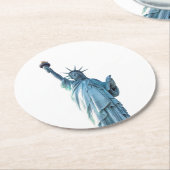 Freiheitsstatue Runder Pappuntersetzer (Angewinkelt)