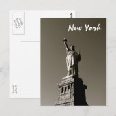 Freiheitsstatue (S/W) Postkarte (Vorne/Hinten)
