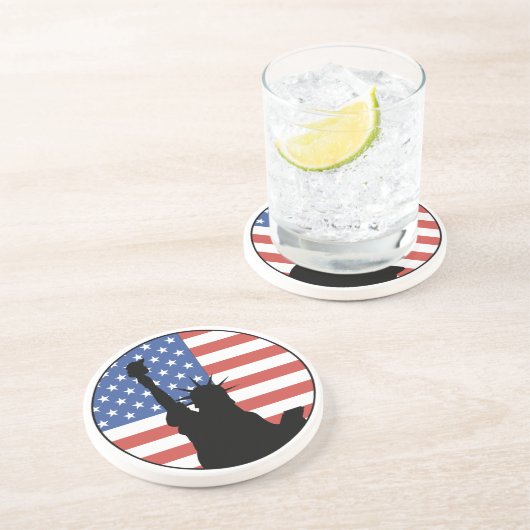 Freiheitsstatue Sandstein-Untersetzer Getränkeuntersetzer (Seite)