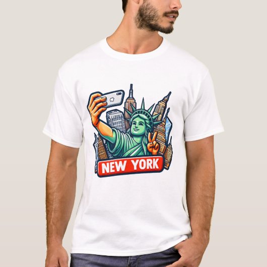 Freiheitsstatue Selfie T-Shirt (Vorderseite)
