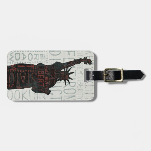 Freiheitsstatue Silhouette Gepäckanhänger (Vorderseite horizontal)