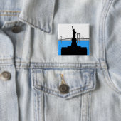 Freiheitsstatue Silhouette New York Skyline Button (Beispiel)