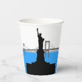 Freiheitsstatue Silhouette New York Skyline Pappbecher (Vorderseite)