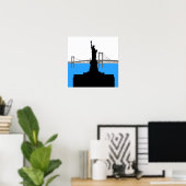Freiheitsstatue Silhouette New York Skyline Poster (Heimbüro)
