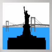 Freiheitsstatue Silhouette New York Skyline Poster (Vorne)