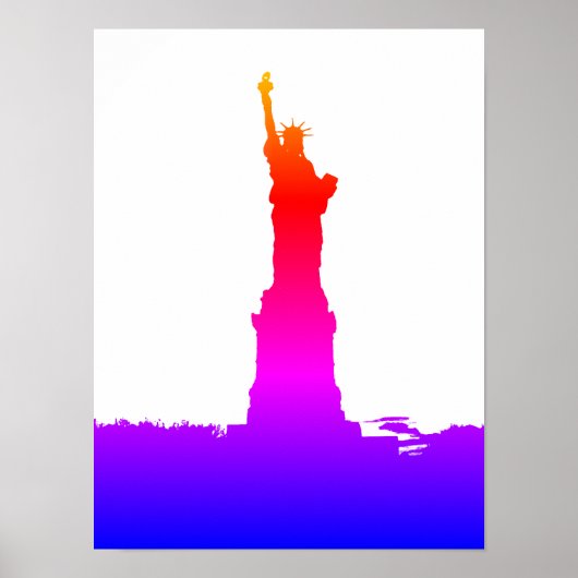 Freiheitsstatue Silhouette Pop Art Poster (Vorne)
