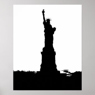 Freiheitsstatue Silhouette Poster Druck
