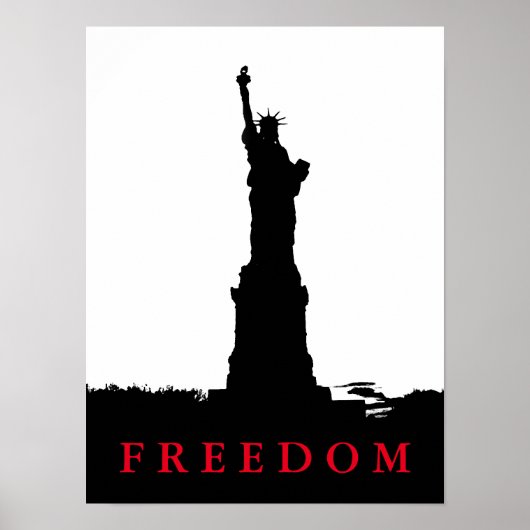 Freiheitsstatue Silhouette Poster Printwerbung (Vorne)