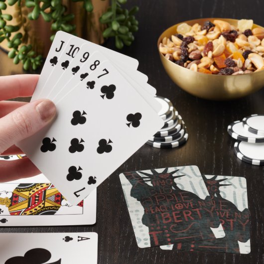 Freiheitsstatue Silhouette Spielkarten (In Situ)