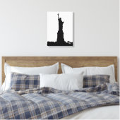 Freiheitsstatue Silhouette Wrapped Canvas Leinwanddruck (Insitu (Schlafzimmer))