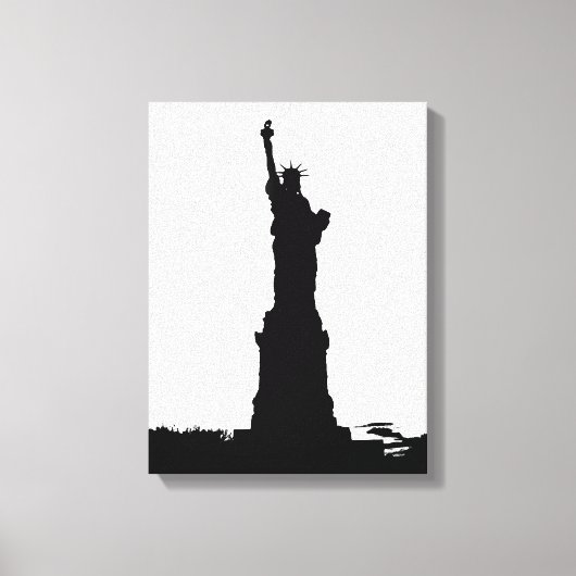 Freiheitsstatue Silhouette Wrapped Canvas Leinwanddruck (Vorderseite)
