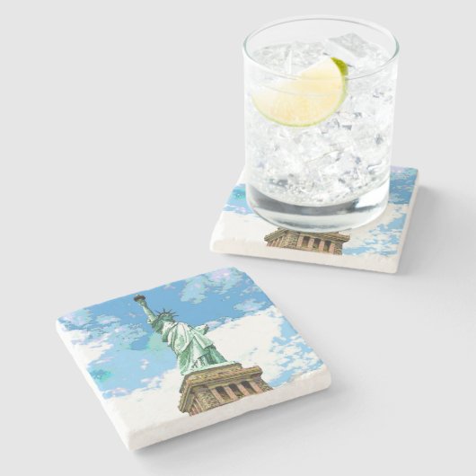 Freiheitsstatue Steinuntersetzer (Seitenansicht)