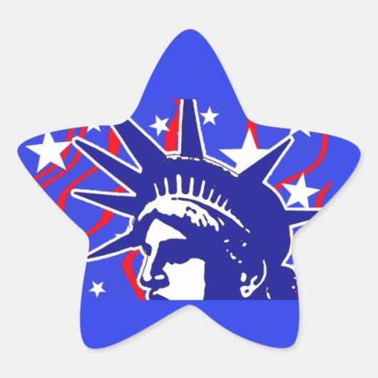 Freiheitsstatue Stern-Aufkleber (Vorderseite)