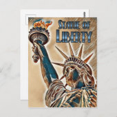 Freiheitsstatue stilisiert postkarte (Vorne/Hinten)