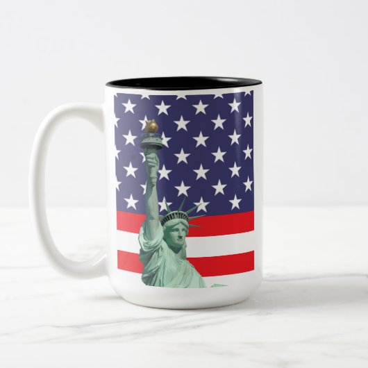 Freiheitsstatue Tasse | USA Flagge Kaffeetasse (Links)
