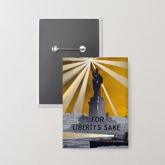 Freiheitsstatue Torch und Zweiter Weltkrieg der US Button (Vorderseite/Rückseite)