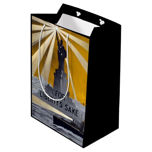 Freiheitsstatue Torch und Zweiter Weltkrieg der US Mittlere Geschenktüte (Rückseite Schrägansicht)