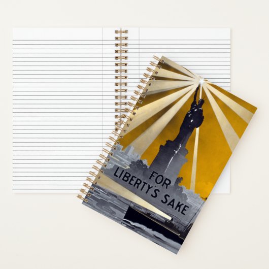 Freiheitsstatue Torch und Zweiter Weltkrieg der US Notizblock (Innen)