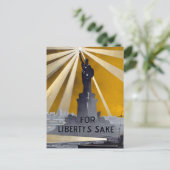 Freiheitsstatue Torch und Zweiter Weltkrieg der US Postkarte (Stehend Vorderseite)