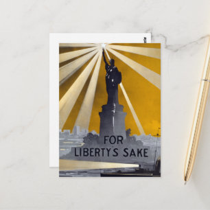 Freiheitsstatue Torch und Zweiter Weltkrieg der US Postkarte