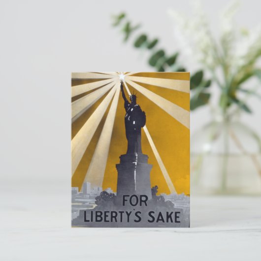 Freiheitsstatue Torch und Zweiter Weltkrieg der US Postkarte (Stehend Vorderseite)