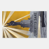 Freiheitsstatue Torch und Zweiter Weltkrieg der US Rechteckiger Aufkleber (Vorderseite)