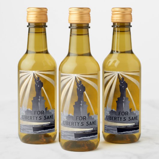 Freiheitsstatue Torch und Zweiter Weltkrieg der US Weinetikett (Flaschen)