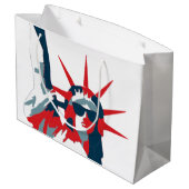 Freiheitsstatue tragende Sonnenbrille Große Geschenktüte (Rückseite Schrägansicht)