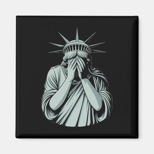 Freiheitsstatue Trauriges Amerika Magnet (Vorne)