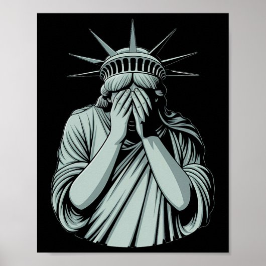 Freiheitsstatue Trauriges Amerika Poster (Vorne)